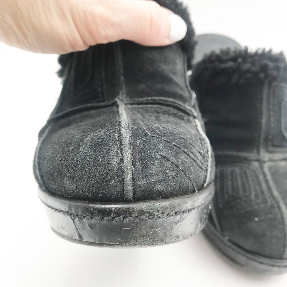 COACH Aubrey Black Suede Fur Lined High Heel Y2K Heeled Mules Womens 7 - Picture 7 of 13
